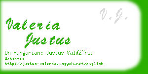 valeria justus business card